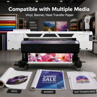 Imprimante à jet d'encre grand format 1,8 m avec têtes Epson I3200, 1900 dpi, encre écologique pour l'impression de bannières en vinyle et de papiers peints