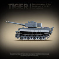 Ensemble de briques de construction militaires créatives avec figurines de soldats, modèle de char lourd allemand Tiger, 503 pièces