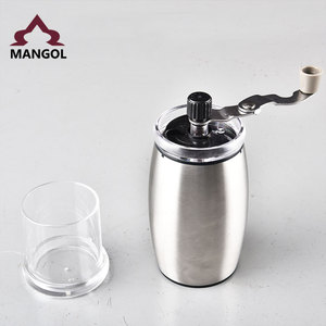 Moulin à café manuel en acier inoxydable, Mini cafetière portable à manivelle pour la maison et le bureau, argenté WJL 731A - Product Image 5