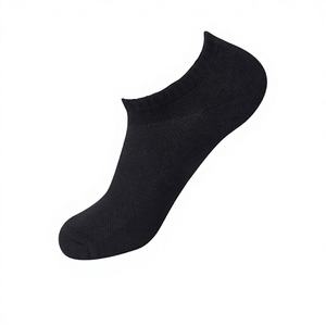 Chaussettes invisibles pour femmes, 10 paires, noires, 100% coton, tissées, silhouette courte, pour baskets - Product Image 1