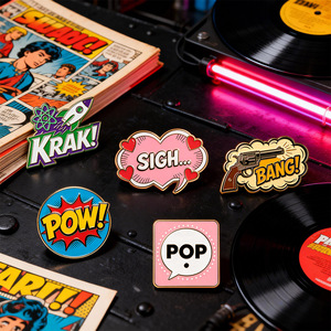 Autocollants Métalliques Personnalisés Effet Sonore <span class=keywords><strong>BD</strong></span>, Autocollants Téléphone Pop Art, Badges Bulle de Parole, Décalcomanies Électroplaquées, Cadeaux Parfaits pour <span class=keywords><strong>la</strong></span> Vente Anglaise - Product Image 4