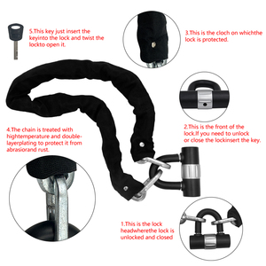Accessoires antivol sécurité antivol immeuble de bureaux moto <span class=keywords><strong>Scooter</strong></span> vélo acier fer vélo <span class=keywords><strong>U</strong></span> serrure avec chaîne - Product Image 4