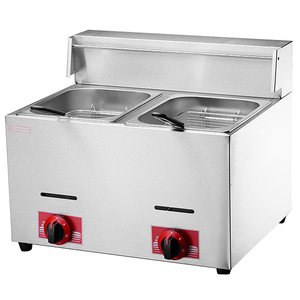 <span class=keywords><strong>Friteuse</strong></span> commerciale à <span class=keywords><strong>gaz</strong></span> en acier inoxydable, 1 cuve, 1 plaque - Product Image 2