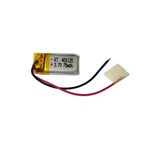 Lipo isi ulang baterai polimer li 401120 3.7V 70mAh dengan pcb tersedia