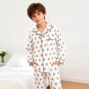 OEM/ODM 2026 <span class=keywords><strong>pigiama</strong></span> per bambini <span class=keywords><strong>in</strong></span> cotone nuovo Set di abbigliamento per bambini Set di 2 pezzi Set di vestiti per tutte le stagioni per bambini - Product Image 3