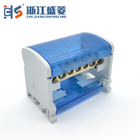 Boîte de distribution industrielle CZLS K207 en cuivre, connexion par vis sur rail DIN, 12 pôles, 125A