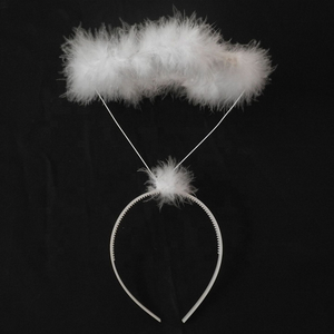 Fascia per capelli con aureola d'angelo in piume bianche e gonna tutù per bambini, costume cosplay di Halloween - Product Image 6