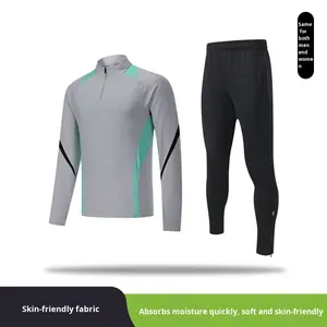 للبيع بالجملة أحدث قمصان كرة القدم للرجال بأكمام طويلة مريحة تسمح بتنفس من النادي وسروال بدلة رياضية لكرة القدم - Product Image 6
