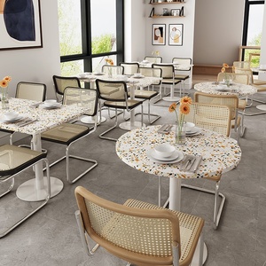 Set di mobili da ristorante Color pastello tavolo e sedie in cemento Rattan <span class=keywords><strong>Terrazzo</strong></span> - Product Image 4