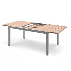 Set <span class=keywords><strong>da</strong></span> Pranzo <span class=keywords><strong>da</strong></span> Giardino Durevole <span class=keywords><strong>da</strong></span> <span class=keywords><strong>Esterno</strong></span> con Tavolo Allungabile <span class=keywords><strong>in</strong></span> Alluminio e Piano <span class=keywords><strong>in</strong></span> <span class=keywords><strong>Legno</strong></span> Sintetico - Product Image 1