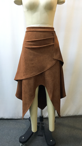 <span class=keywords><strong>Gonne</strong></span> Vintage Western da Cowgirl in Morbida Finta Pelle Scamosciata, Eleganti <span class=keywords><strong>Gonne</strong></span> <span class=keywords><strong>Asimmetriche</strong></span> Boho con Frange e Nappe per Donna - Product Image 2