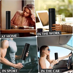 Bouteilles d'eau isothermes 500 ml (17 oz) à double paroi, chaud/froid, avec affichage numérique LED, en acier inoxydable, design sportif - Product Image 5