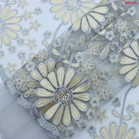 Tissu ethnique brodé Twin Textile, tissu en dentelle florale pour la confection de robes et de vêtements