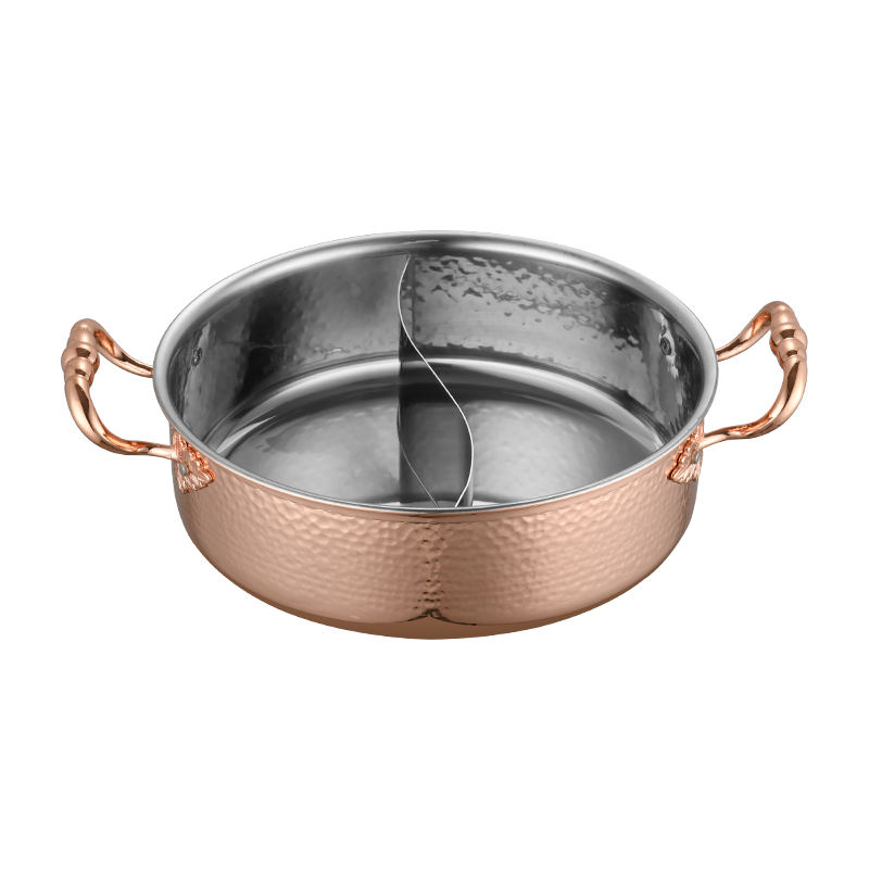 Olla caliente de doble sabor de oro rosa