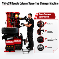 Machine à changer les pneus à double colonne YuanMech YM-553, 13-26, équipement de changement de pneus de voiture, certifiée CE, moteur 1,1 kW