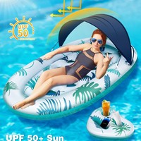 Nouvel Arrivage Transfrontalier : Chaise Longue Gonflable Pare-Soleil, Radeau Flottant, Transat Creux pour Piscines d'Été en PVC