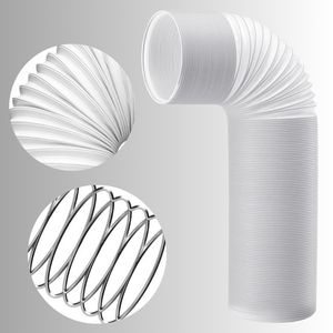 <span class=keywords><strong>Tuyau</strong></span> d'évacuation d'air manuel portable en plastique PP blanc de 5,1 pouces, 78 pouces, écologique, pour usage domestique, haute qualité, épaisseur 1 mm - Product Image 1