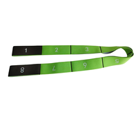 Nouvelle conception de ceinture d'étirement de fitness personnalisée, bande élastique d'exercice, bande de résistance Pilates, 8 boucles, ensemble d'étirement de danse, 4*96cm