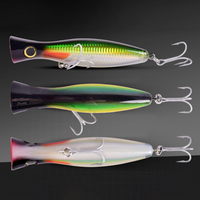 Umpan Pancing Popper Mata Ikan 3D Besar, Bodi Keras, Kait Treble ABS Kuat, Umpan Keras Air Asin