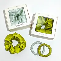 Shily&OS Custom 30 Momme Mulberry Silk Scrunchies Ikat Rambut Sutra Murni Besar Gaya Korea Elegan Elastis Penjepit Kuncir Kuda Grosir