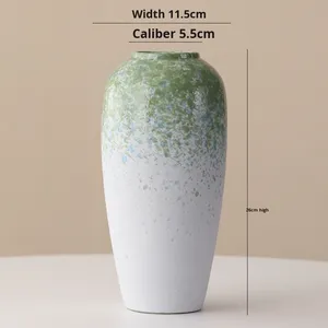 <strong>Turquoise</strong> Hydroponic Ceramic <strong>Vase</strong> Large Diameter Handmade Tabletop Ornament New Chinese Style for Home Living Room Entrance for - Product Image 3