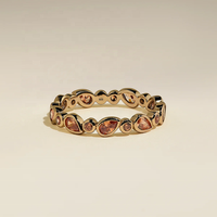 LOZRUNVE Bague d'éternité empilable en argent sterling 925, mode délicate, avec cristaux de zircone cubique colorés sertis en forme de poire