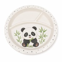 Assiette à dîner en plastique écologique sans BPA de haute qualité à 3 compartiments, motif de dessin animé, vente en gros, qualité alimentaire, pour enfants