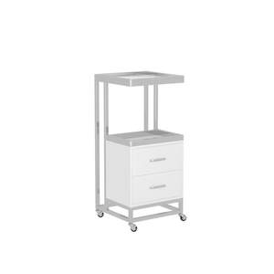 Chariot de rangement mobile pour instruments de beauté de bureau, spécialisé pour salons, avec support pour appareil à micro-bulles - Product Image 1