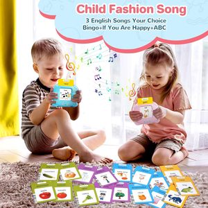 Cartes flash parlantes espagnol-anglais en peluche pour tout-petits, jouets <span class=keywords><strong>Montessori</strong></span> d'apprentissage <span class=keywords><strong>bilingue</strong></span>, 224 mots fréquents, thérapie orthophonique pour enfants - Product Image 4