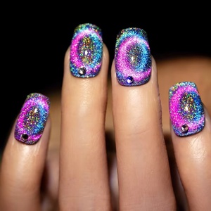 Esmalte de Uñas Magnético Rosa Brillante Efecto Ojo de Gato, Gel Láser Colorido, Holográfico Plateado Semipermanente - Product Image 5