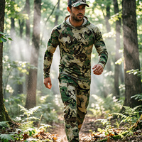 T-shirt à col montant couleur unie avec logo personnalisé, séchage rapide, anti-odeur, coupe-vent, extensible, léger, pour activités de chasse en extérieur, faible MOQ