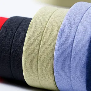 XINDE Factory Custom Cotton Soft 15mm 20mm Fold Over Elastic Bias Tape Binding Underwear Bra Straps