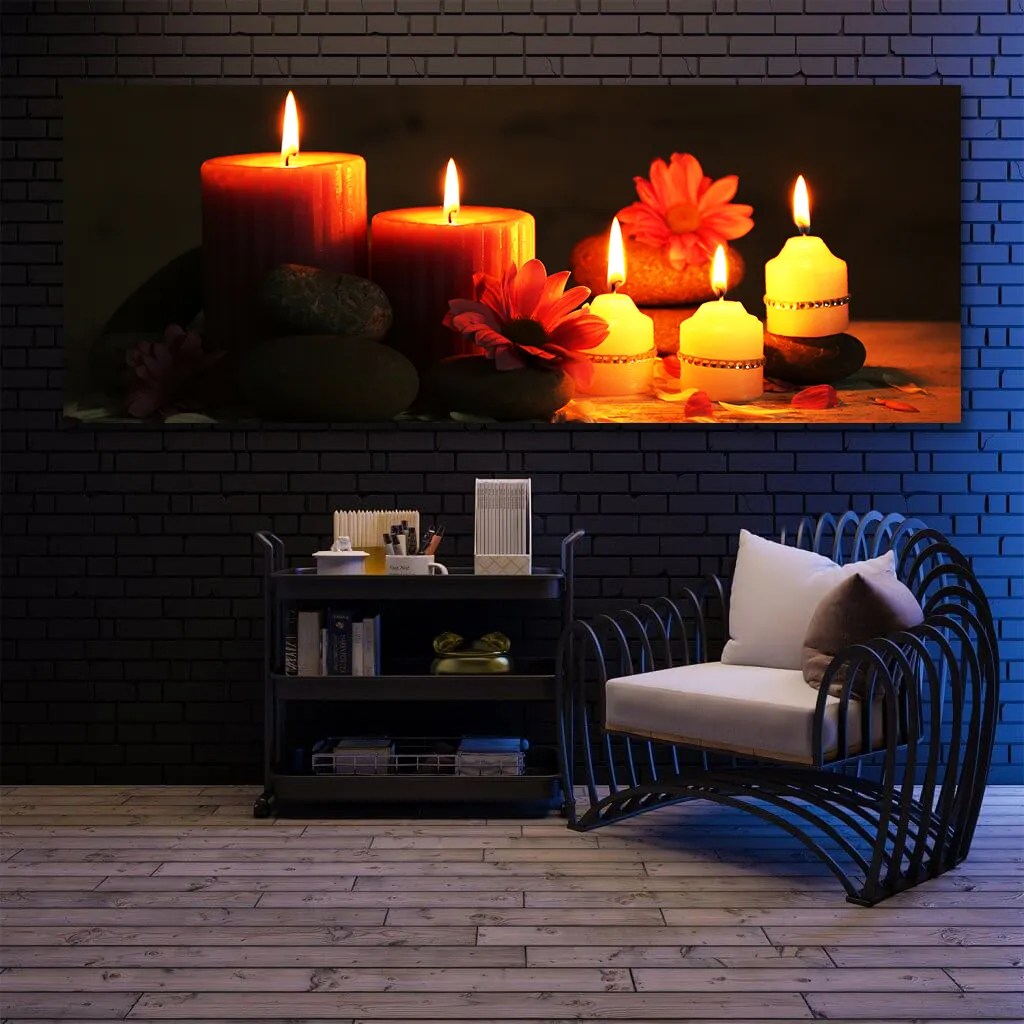Modern SPA Wall Decoration Salon Art Canvas Painting Flower Candle Poster Picture Black Style HD Printing