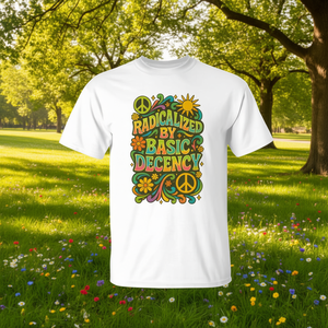 T-shirt Radicalized By Basic Decency à manches courtes et col rond, vêtements promotionnels unisexes pour adultes - Product Image 3