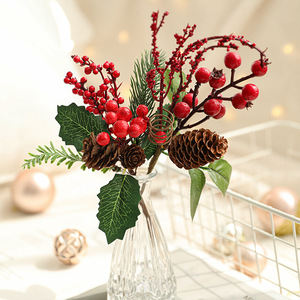 Giáng sinh màu đỏ Berry cành gốc giáng sinh màu Đỏ Berry thân cây nhân tạo Burgundy Berry Picks cho cây giáng sinh trang trí - Product Image 3
