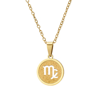 Lincy 12 Horoscopes Zodiaque Pendentif Collier En Acier Inoxydable Bijoux pour Femmes Hommes Pendentif 12 Constellés Collier