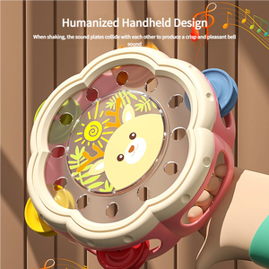 Tambourin et tambour à main pour enfants, instrument de percussion, jouet éducatif pour bébé - Product Image 4