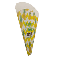 Carton jetable de qualité alimentaire emballage de crème glacée triangle emballage de pizza papier kraft crêpe cône oeuf bulle gaufrier titulaire