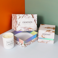 Caja de Embalaje de Lujo Personalizada para Velas, con Textura de Mármol, Estampado en Lámina Dorada, Caja de Regalo de Cartón Rígido Certificado