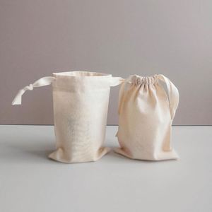 Premium Quality Natural Color Cotton <b>Drawstring</b> Bag Reusable Fabric Storage <b>Pouch</b> for Daily - Product Image 4
