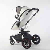 Poussette en cuir de luxe 3 en 1 de haute qualité