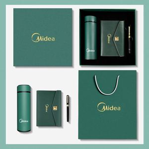 Coffret Cadeau d'Entreprise Personnalisable de Luxe avec Carnet à Feuillets Mobiles, Thermos LED, Bloc-Notes Rechargeable en Cuir PU et Stylo - Product Image 3