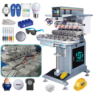 Machine d'impression tampon multi-couleurs 6 couleurs, grande imprimante tampon automatique à convoyeur pour briquets, crayons, sandales, ampoules <span class=keywords><strong>LED</strong></span>, chaussures - Product Image 1
