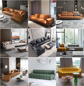 Ghế sofa góc da thật thiết kế Ý sang trọng màu đen phong cách hiện đại, <span class=keywords><strong>b</strong></span>án buôn cho căn hộ và biệt thự - Product Image 6