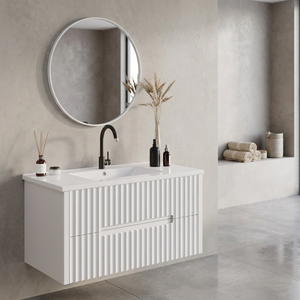 OEM European-style Bamboo MDF Luxury Bathroom Cabinets Modern Sanitary <b>Fittings</b> Space-Saving Drawers for Hotels Villas Home - Product Image 2