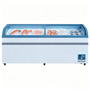 Congelador Comercial de Isla con Vidrio Curvo Deslizante de 78 Pulgadas, Tipo Móvil, para Almacenar Mariscos, Carne y Aperitivos Congelados - Product Image 5