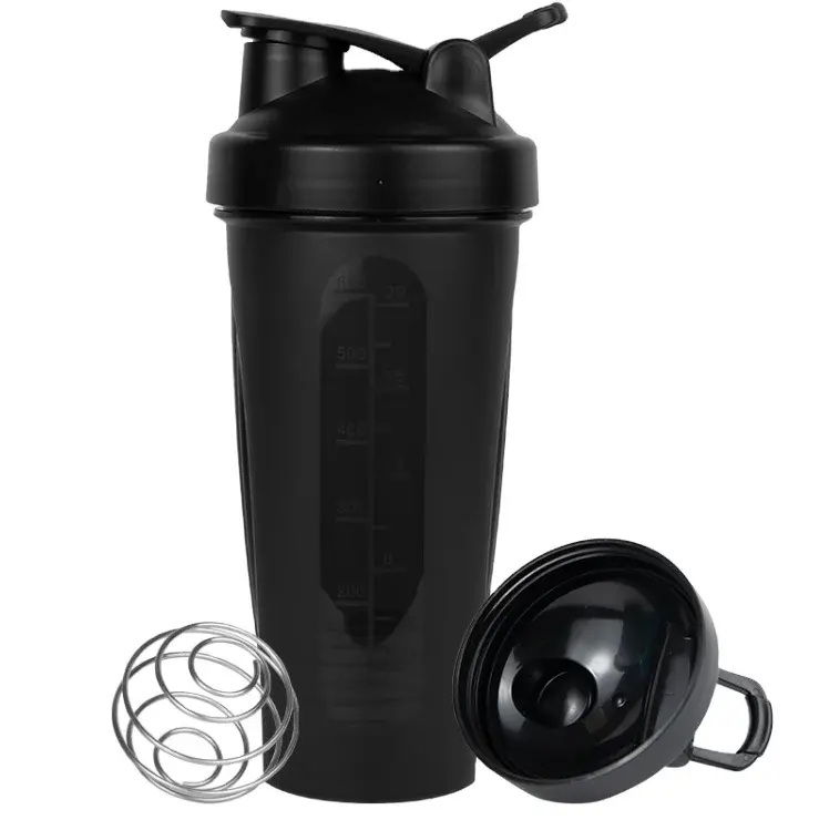 Logo personnalisé Fitness bouteille d'eau d'entraînement 600ml en plastique sans BPA Gym protéine Shakes mélange shaker bouteille avec boule mélangeur