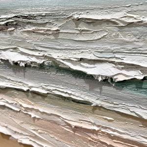 Pintura de Paisaje Marino Texturizada en 3D, Arte de Pared Impasto, Lienzo Horizontal, Decoración de Playa, Pintura al Óleo Abstracta Hecha a Mano - Product Image 2