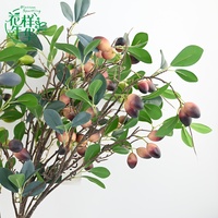 Kunstmatige olijfbladeren, 97 cm, met olijvenvruchten, takken voor vaas, tafeldecoratie, groen decor voor keukenpresentatie