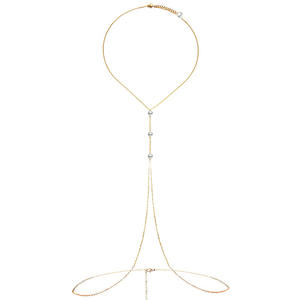 Semplice catena sul petto gioielli in acciaio inossidabile con perle Bikini per donna vita vita a catena <span class=keywords><strong>Sexy</strong></span> Lingerie di lusso Top regalo - Product Image 6